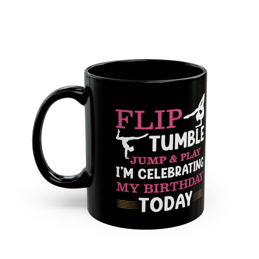 Flip Tumble Jump & Play Black Mug (11oz, 15oz)