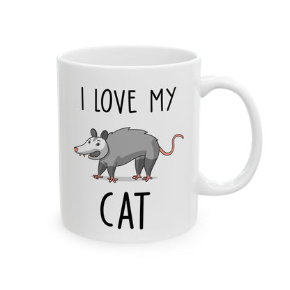 I Love My Cat Oposom, white Mug, (11oz, 15oz)