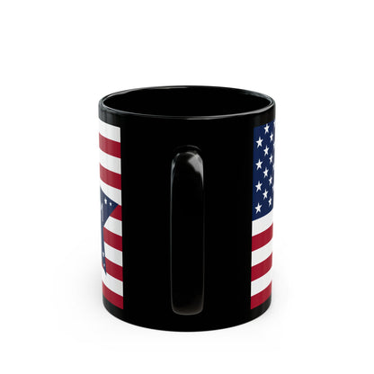 Let Freedom Ring Mug – Black 4th of July Coffee Cup – Patriotic Red White Blue USA Gift – American Flag Star Mug for Independence Day & Veterans