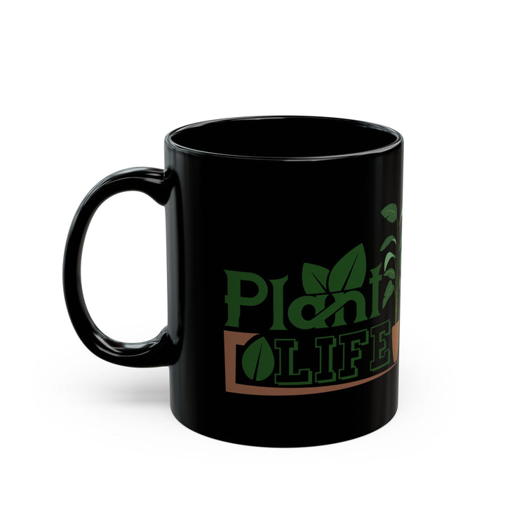 Give a Gift to a Plant Lover – Plant Life Mug Black Ceramic Coffee Cup for Gardeners