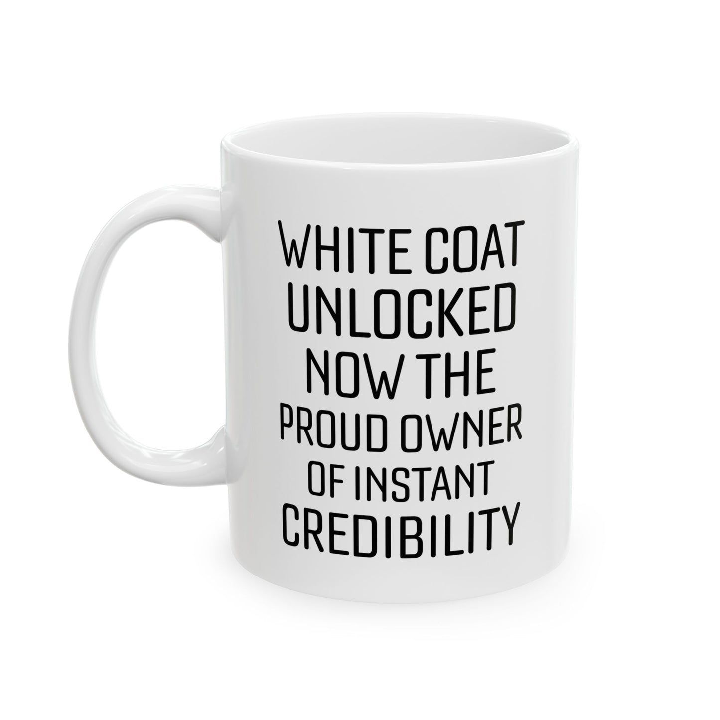Funny White Ceramic Coffee Cup for Medical Students, Doctors, Residents – Med School Graduation Gift