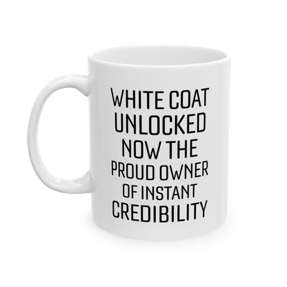 Funny White Ceramic Coffee Cup for Medical Students, Doctors, Residents – Med School Graduation Gift