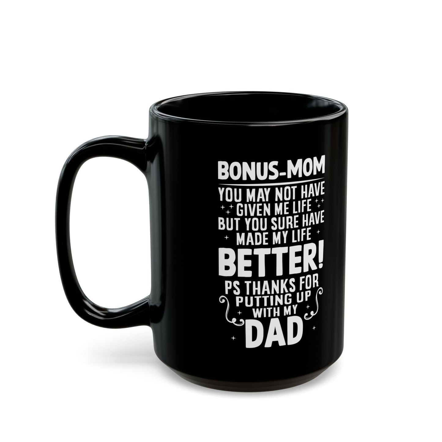 BONUS-MOM Black Mug (11oz, 15oz)