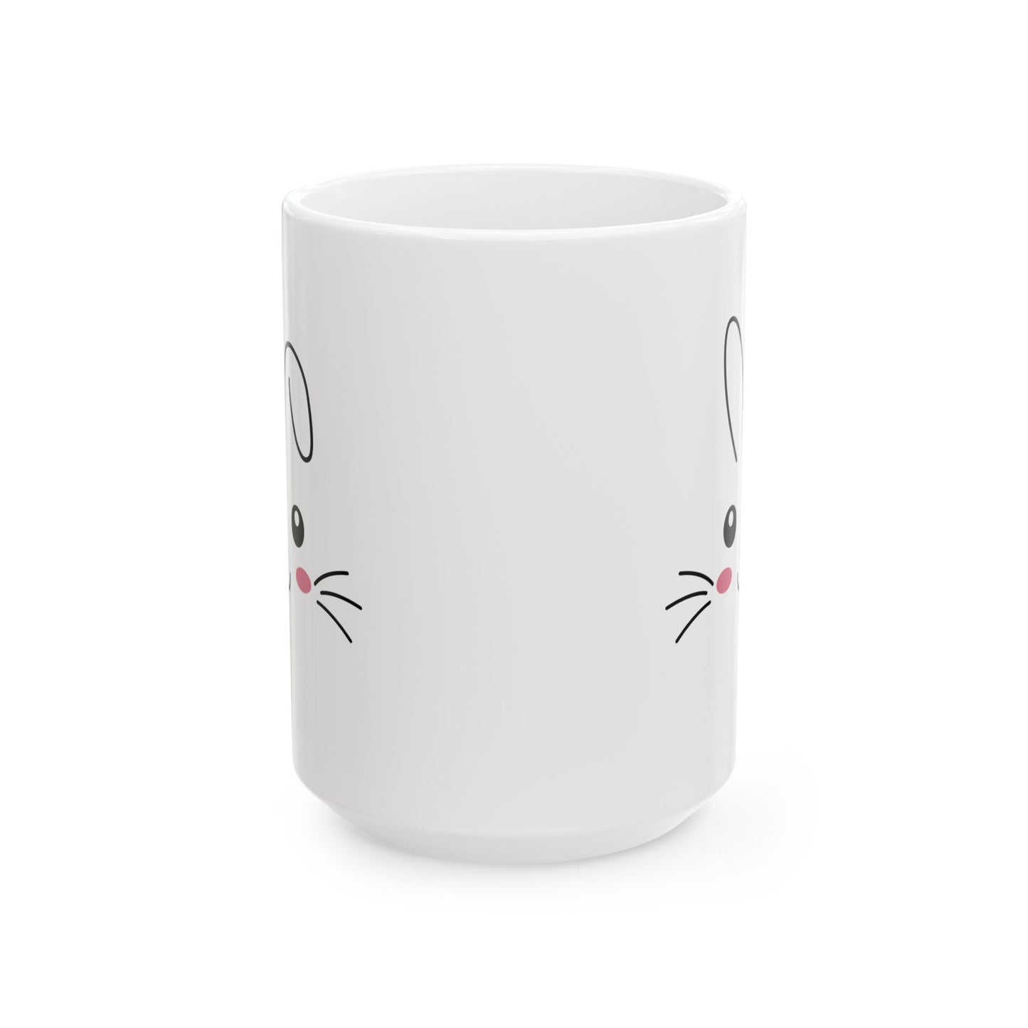 Cute Bunny Face White Mug – Adorable Easter Gift for Kids