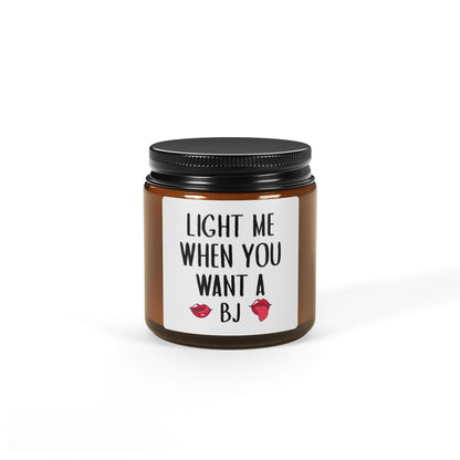 Naughty Candle for Him – Light Me When You Want a BJ Sexy Amber Jar Gift with Funny Icons