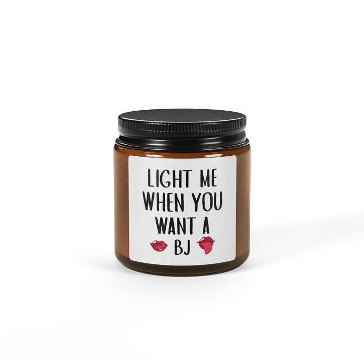 Naughty Candle for Him – Light Me When You Want a BJ Sexy Amber Jar Gift with Funny Icons