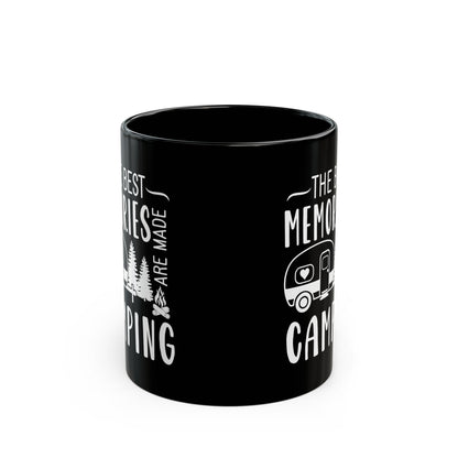 Minimalist Black Camping Design  Ceramic Mug, (11oz, 15oz)