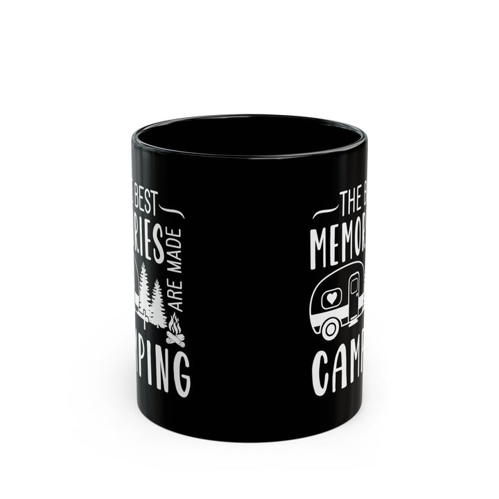 Minimalist Black Camping Design  Ceramic Mug, (11oz, 15oz)