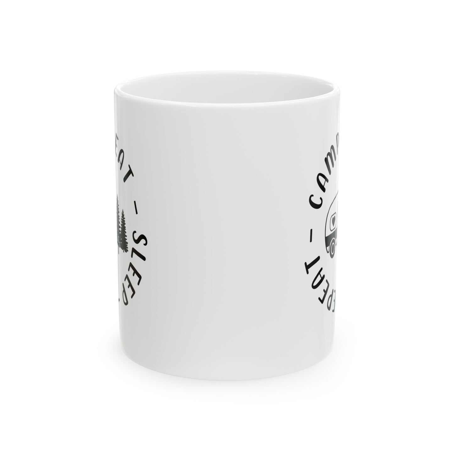 Black Minimalist Typography Design  Ceramic Mug, (11oz, 15oz)