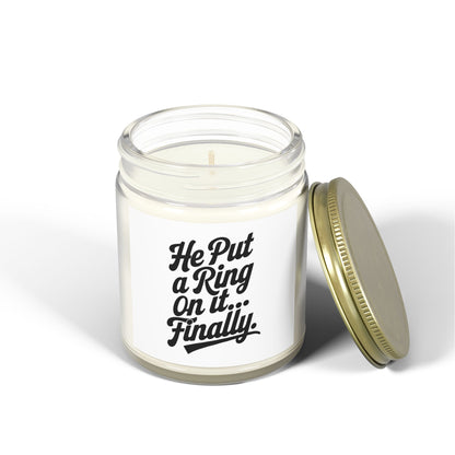 He Put Me A Ring On It Finally Scented Candles, Coconut Apricot Wax (4oz, 9oz)
