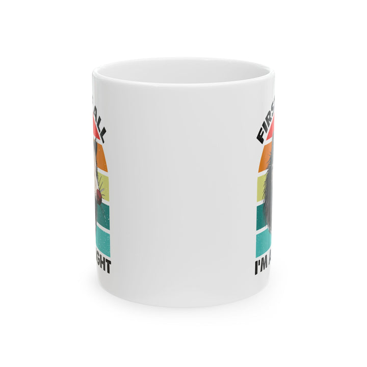 Funny Possum Mug – First of All I'm a Delight Sarcastic Coffee Cup for Animal Lovers and Introverts
