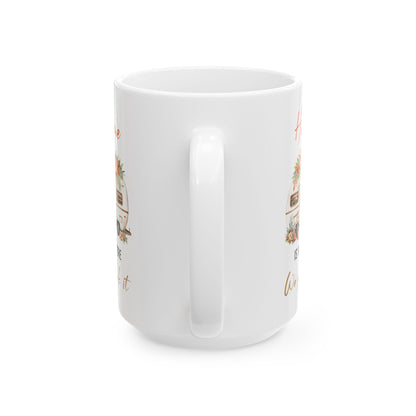 Vintage Floral Camper  Ceramic Mug, (11oz, 15oz)