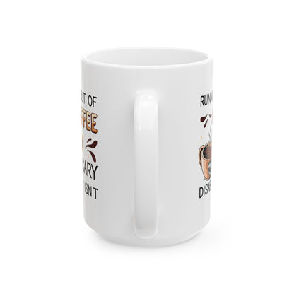 Funny Coffee Disability Awareness Mug – White Ceramic Gift for Coffee Lovers & Advocates