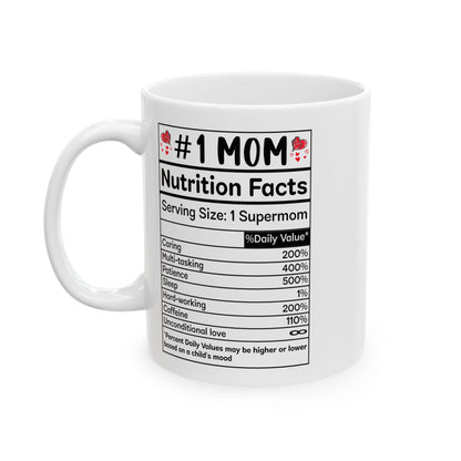 mom nutrition facts White Mug, (11oz, 15oz)