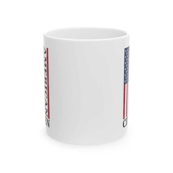 American Citizen White Mug – USA Flag Coffee Cup Patriotic Gift