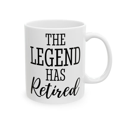 The Legend Has Retired White Mug – Ideal Gift for Retirees