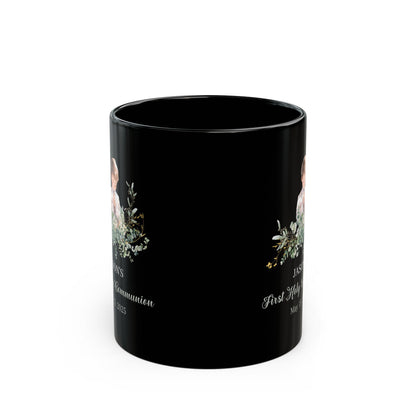 Jason's First Holy Communion Black Mug – Custom May 15, 2025 Gift