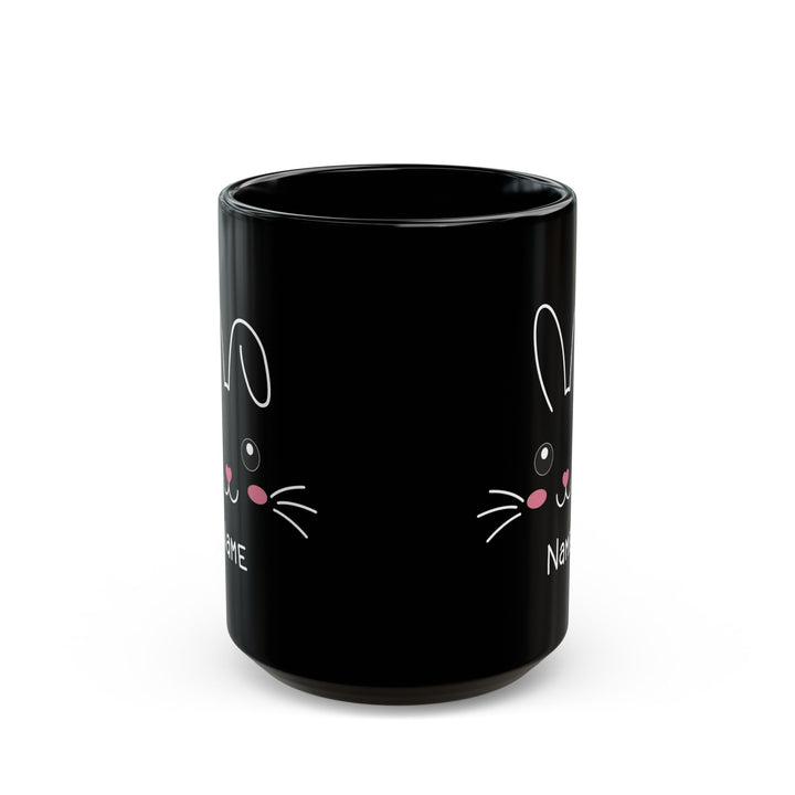 Personalized Black Bunny Mug – Cute Custom Name Gift for Kids