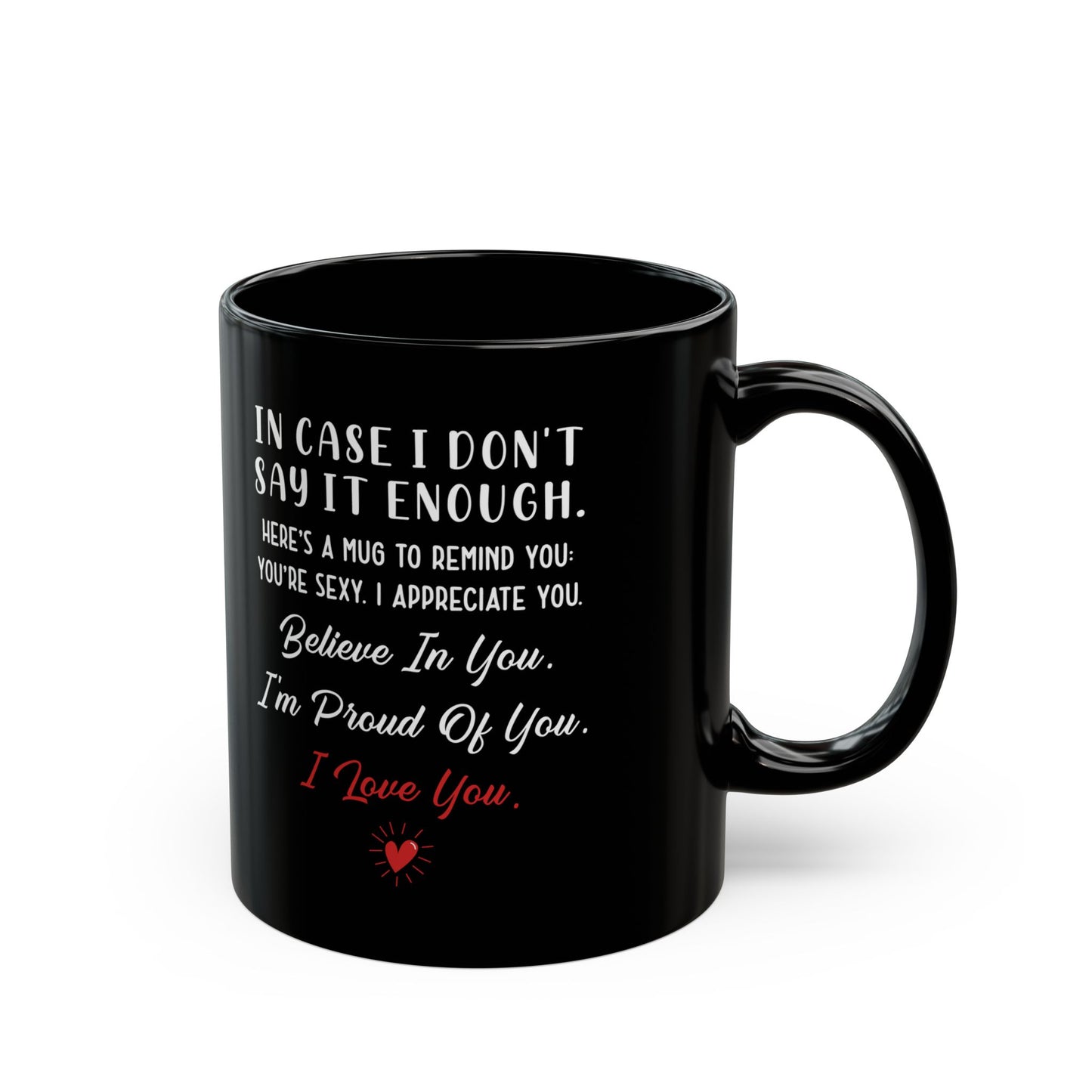 Romantic Black Coffee Mug – I Love You Mug for Husband, Wife, Boyfriend or Girlfriend