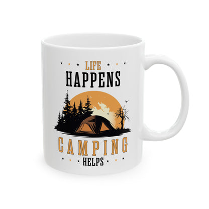 Life Camping Ceramic Mug, (11oz, 15oz)