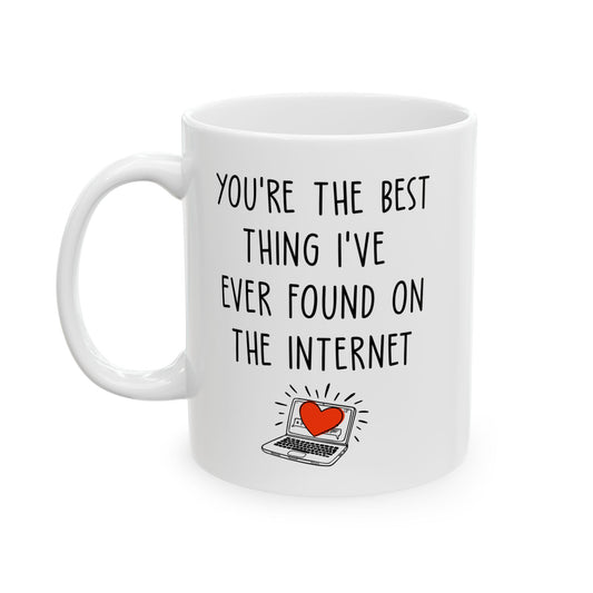 Cute White Coffee Cup for Boyfriend or Girlfriend – Funny Online Dating Gift